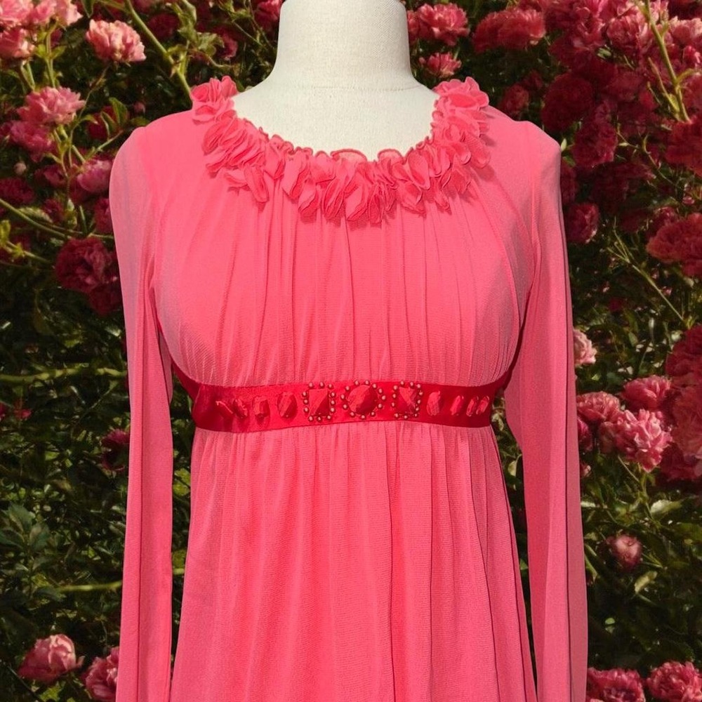 Pink Y2K coquette ruffle babydoll top